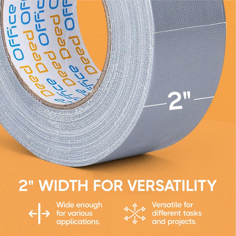 Office Deed Duct Tape Heavy Duty Waterproof, 30 Yards x 2 Inch, 12-Roll Pack, All-Weather Grey Duct Tape Bulk, Strong, No Residue, Industrial and Professional Use - Image 3